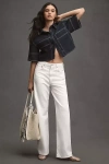 Agolde Womens Sour Crm (flat Wht) Harper Cropped High-rise Stretch-denim Jeans In White