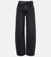 Agolde Low Curve Low-rise Wide-leg Jeans In Black