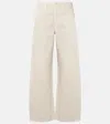 Agolde Womens Tusk Low Slung Wide-leg Mid-rise Recycled-denim Jeans In Beige