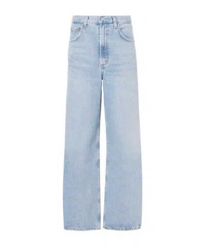 Agolde Low Curve Mid-rise Wide-leg Denim Trousers In Blue