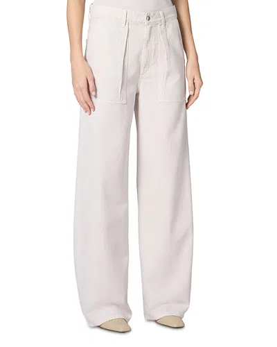 Agolde Low Curve Utility High Rise Tapered Jeans In Bone In White