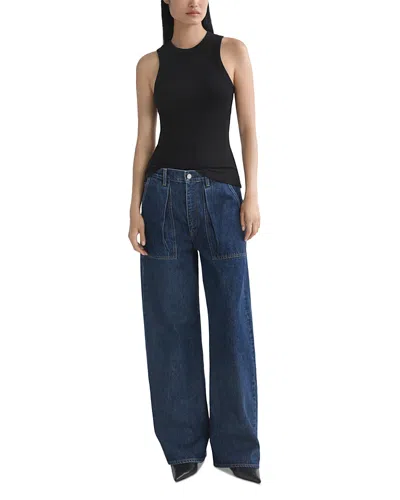 Agolde Low Curve Utility High Rise Tapered Jeans In Rank In Blue