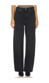 Agolde Low Curve Barrel-leg Jeans In Black Tar