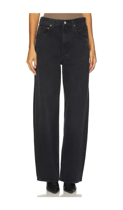 Agolde Low Curve Wide Leg Jeans In Black Tar