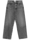 Agolde Grey Jeans With Low Waist And Wide Leg In Denim Woman In Grau