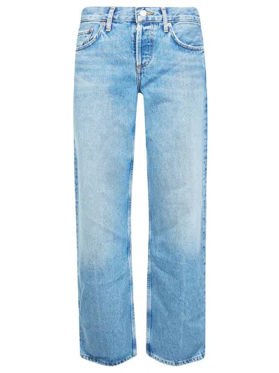 Agolde Low Rise Loose Fit Jeans In Blue