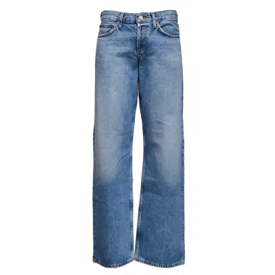 Agolde Low Rise Loose Fit Jeans In Blue