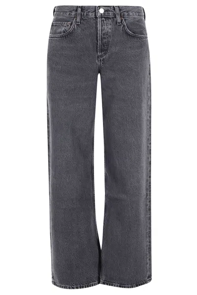 Agolde Low Rise Loose In Symbolic In Gray