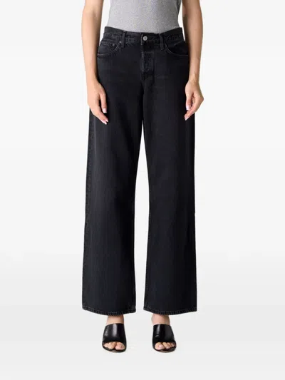 Agolde Low Rise Loose Jeans In Black