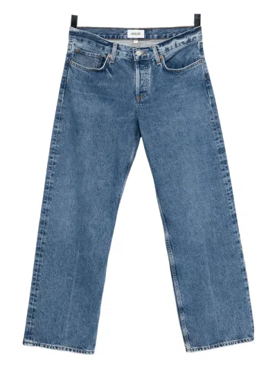 Agolde Low-rise Loose Jeans In Blue