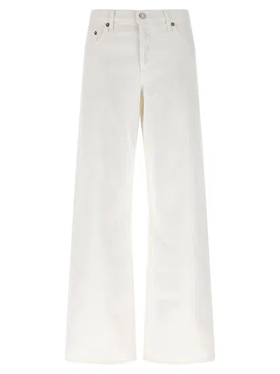 Agolde Low Rise Loose Jeans In White