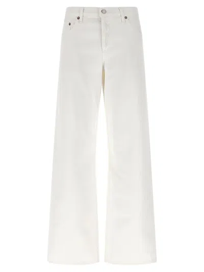 Agolde Low-rise Loose Cotton Denim Jeans In White