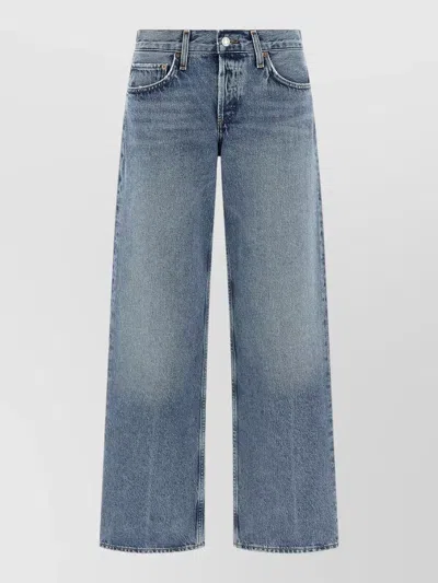 Agolde Low Rise Loose Jeans Wide Leg In Blue