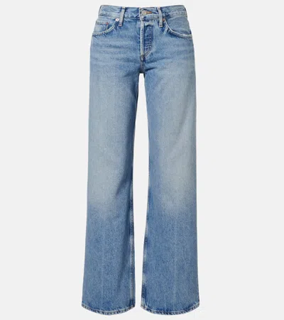 Agolde Low Rise Loose Straight Jeans In Blue