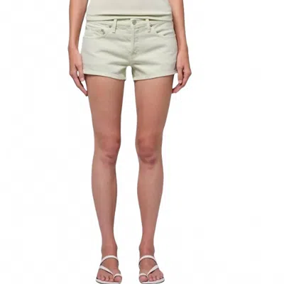 Agolde Low Rise Parker Short In Mint Cream In Multi
