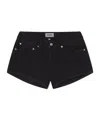 Agolde Black Low-rise Parker Denim Shorts In Black