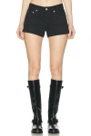 Agolde Black Low-rise Parker Denim Shorts In Black