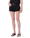 Agolde Black Low-rise Parker Denim Shorts In Black