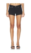Agolde Black Low-rise Parker Denim Shorts In Black