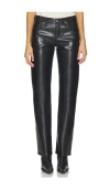 Agolde Kick Boot Recycled Leather-blend Flared Pants In Black