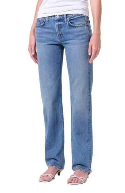 Agolde Low Rise Slim Fit Jeans In Blue