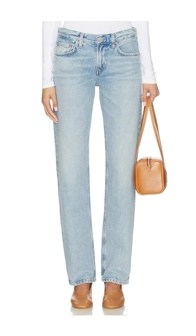 Agolde Low Rise Slim Jeans In Blue