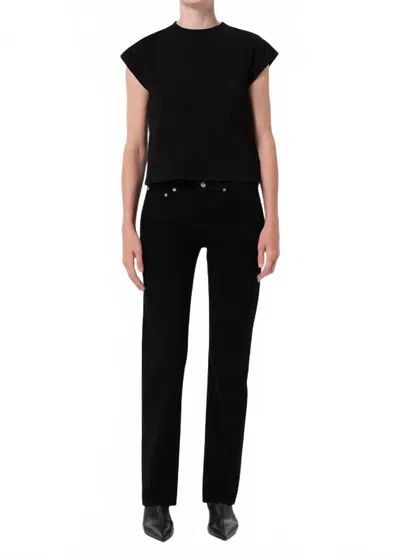 Agolde Low Rise Slim Jeans In Immersion In Black