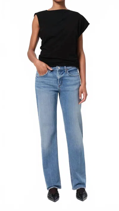 Agolde Low Rise Slim Jeans In Kindle In Blue