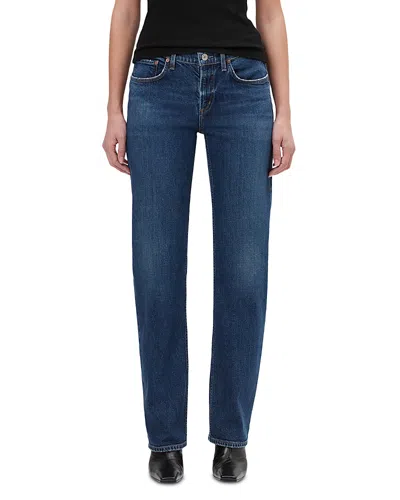 Agolde Low Rise Slim Jeans In Slick In Blue