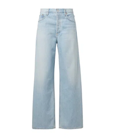 Agolde Low-rise Wide-leg Denim Trousers In Blue