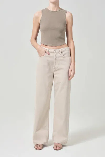 Agolde Womens Trail Nova Ribbed Organic Cotton-blend Top