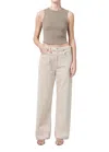 Agolde Womens Trail Nova Ribbed Organic Cotton-blend Top In White