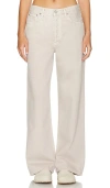 Agolde Womens Tusk Low Slung Wide-leg Mid-rise Recycled-denim Jeans In 牙白色