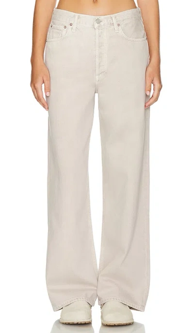 Agolde Womens Tusk Low Slung Wide-leg Mid-rise Recycled-denim Jeans In Beige