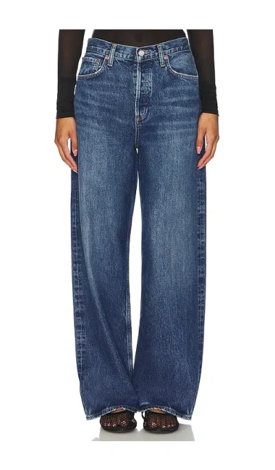 Agolde Low Slung Baggy In Blue