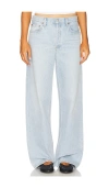 Agolde Low Slung Baggy Jeans In Fragment In Blue
