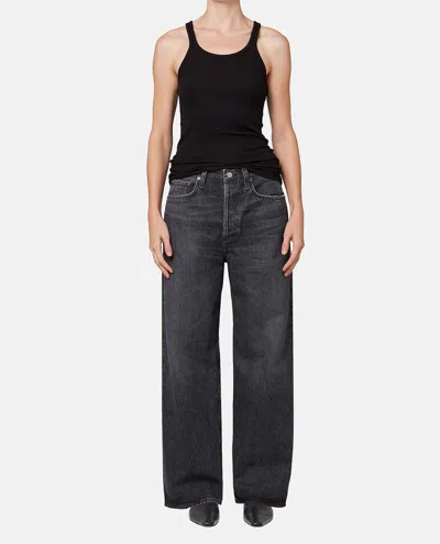 Agolde Low Slung Baggy Denim Pants In Black