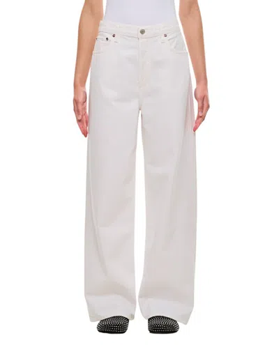 Agolde Low Slung Baggy Denim Pants In White