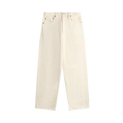 Pre-owned Agolde Low Slung Baggy Denim 'solar' | Cream | Women's Size 25 In White