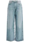Agolde Ren Distressed Wide-leg Jeans In Blue