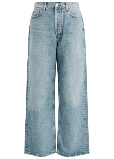 AGOLDE AGOLDE LOW SLUNG BAGGY DISTRESSED WIDE-LEG JEANS