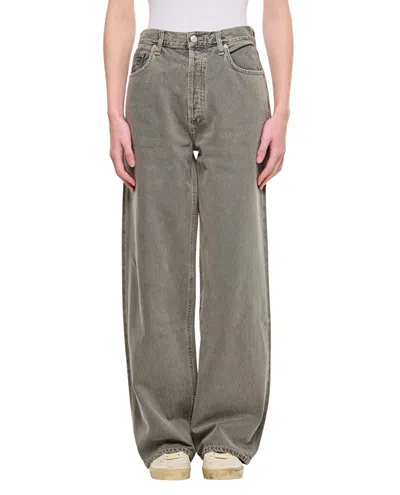 Agolde Low Slung Baggy In Dollar In Grey