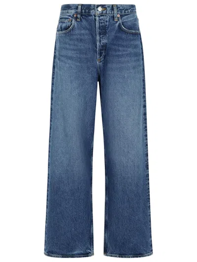 Agolde 'low Slung Baggy In Misto Cotone Rigenerato 'essence' Jeans In Blue