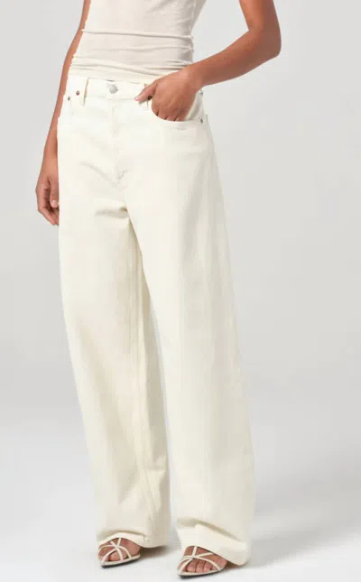 Agolde Low Slung Baggy In Solar In White