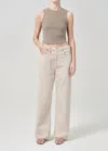 Agolde Womens Trail Nova Ribbed Organic Cotton-blend Top In White