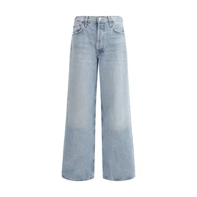 Agolde Low Slung Baggy Jeans In Blue