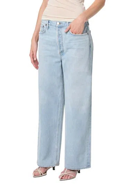 Agolde Low Slung Baggy Jeans In Blue