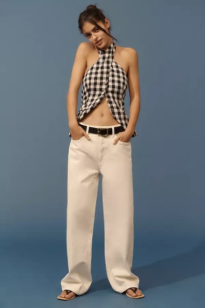 Agolde Low-slung Baggy Jeans In Beige