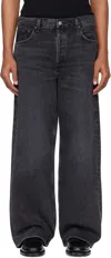 Agolde Low Slung Baggy Jeans In Black