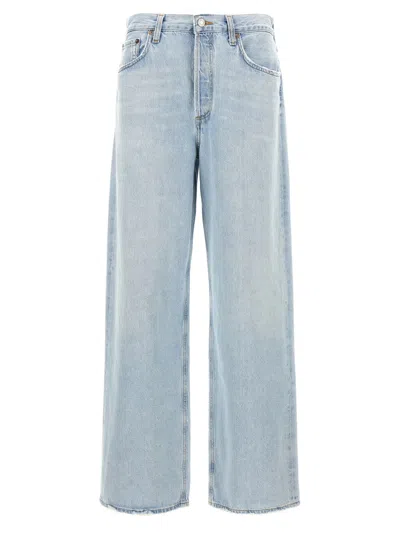 Agolde Low Slung Baggy Jeans Light Blue In Fragment